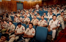  500 Assam police officers listening to deliberations in conference on India's Progressive Path in the Administration of Criminal Justice System
